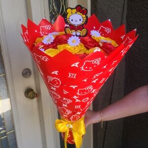 Red and Yellow 12ct Bouquet With Cartoon Topper